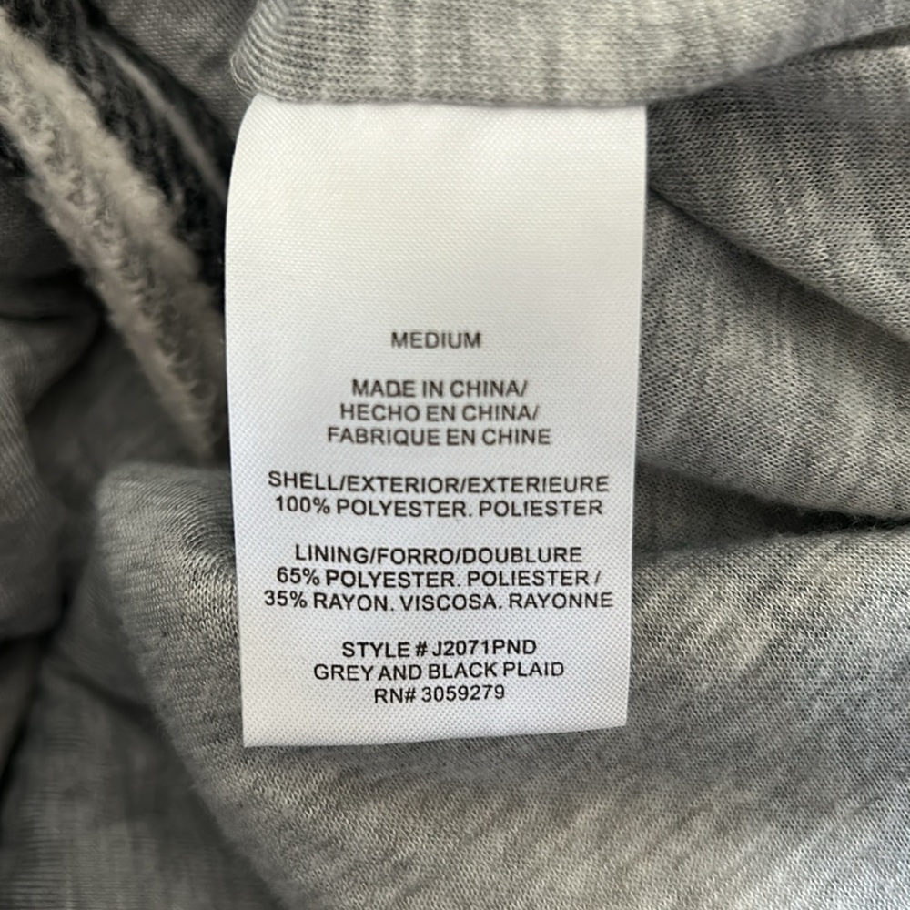 Thread and Supply Grey Plaid Shacket Jersey Lining | Flannel Jacket Shirt Size M - Picture 8 of 10